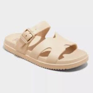 WILD FABLE • WOMEN'S TAUPE MAYSEN FOOTBED SANDALS - 7